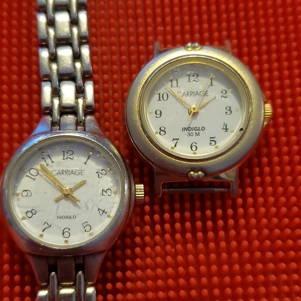 Two Carriage by Timex Indiglo Watches One Without‎ Band